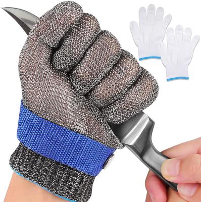 China Carnicero de plata Stainless Steel Metal Mesh Gloves EN420 EN388 en venta