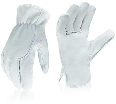 China OEM ODM Truck Drivers White Rigger Work Safety Leather Gloves Breathable for sale