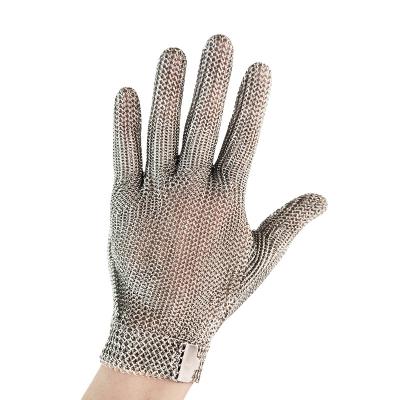 China Metal Hook Strap Chainmail Butcher Glove For Cutting EN420 EN388 for sale