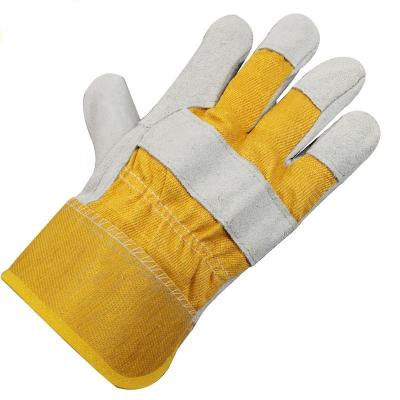 China Stripe Back Grain Leather Work Gloves Cuff Patched CE EN388 for sale