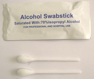 China Alcohol Swabstick Medical Cotton Products Soft Breathable High Absorbency for sale