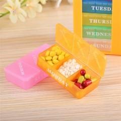 China Rainbow Color Hospital Medical Supplies Plastic 21 Square Pill Box for sale