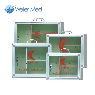 China Lockable Wall Mounted First Aid Kit Aluminum Alloy Arabic Medical Kit for sale