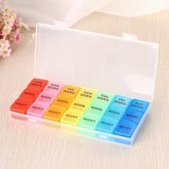 China 21 Compartments Hospital Medical Supplies Colorful Small Plastic Medicine Box for sale