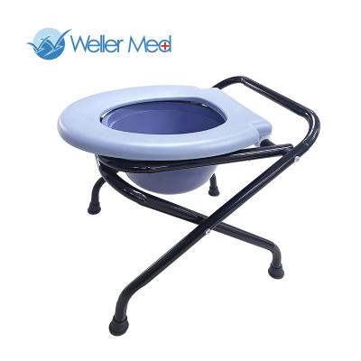 China Movable Foldable Disabled Toilet Chair Elderly Pregnant Toilet With Bedpan for sale