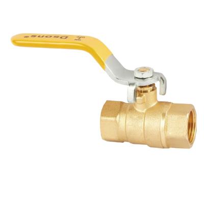 China 1/2Inch - 4Inch Full Port Brass Ball Valve for Oil Gas Yellow Plastic Handle for sale