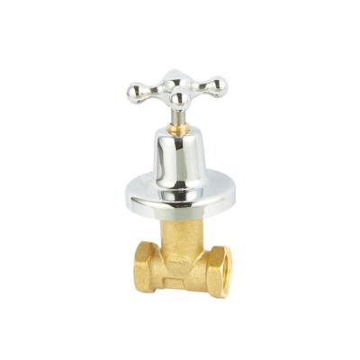 China Standard 1/2-6inch Brass Concealed Water Shut Off Valve With Handle antirust for sale