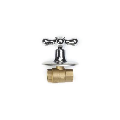 China chrome plating OEM Ball Hot Straight Brass Stop Valve 1/2inch for sale
