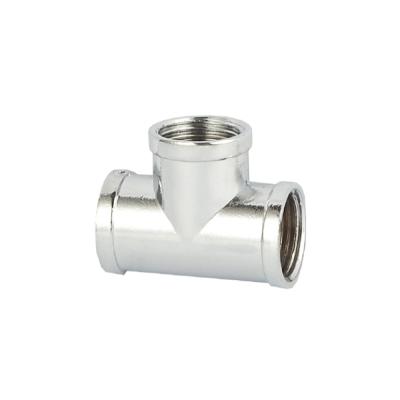 China Rustproof 3/4 Inch Brass Pipe Fittings Brass Pipe Tee / Cross / Nipple Connector​ for sale