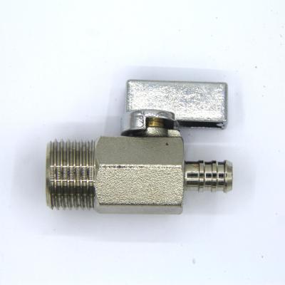 China Mini Small Zinc Alloy 1/2 Brass Ball Valve Polished Electroplating Water Pipe Joint Accessories for sale