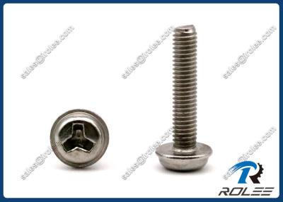 China 304/316 Stainless Steel Round Washer Head Tri-Wing Tamper Resistant Screw for sale