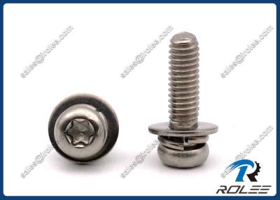 China 304/316/A2/A4 Stainless Torx Pan Head SEMS Screw with Spring & Flat Lock Washer for sale