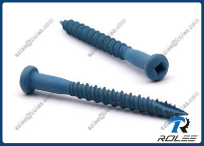 China Blue Ruspert Stainless Steel Square Pan Head Wood Screw, High Low Thread, Type 17 for sale