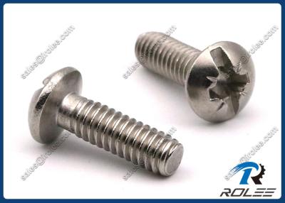 China 18-8/316 Stainless Steel Slotted Pozi Combo Drive  Round Head Machine Screws for sale