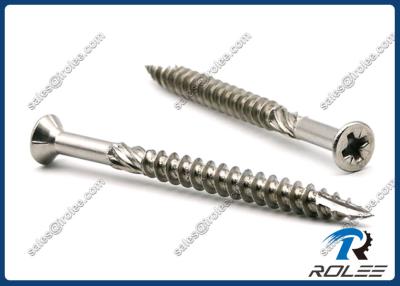 China Stainless Double Countersunk Head Pozi Drive Knurled Shank Decking Screw for sale