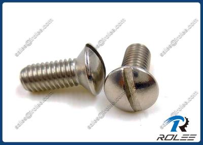 China 18-8 / 304 / 316 Stainless Steel Slotted Oval Head Machine Screws for sale