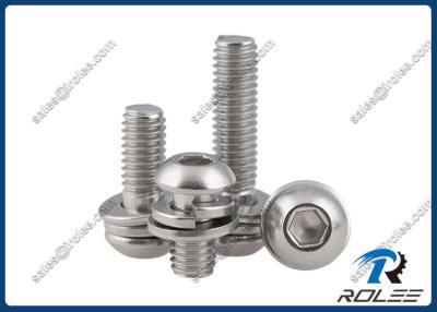 China ISO7380 304/A2 Stainless Steel Button Head Socket Cap SEMS Screw with Washers for sale