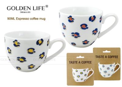 China Eco Friendly Espresso Coffee Mugs Flowers Design 90ml Capacity Personalized Gift for sale