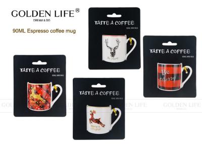 China D5.2xH5.4cm Size Espresso Coffee Mugs 90mL Capacity Merry Christmas / Deer Design for sale