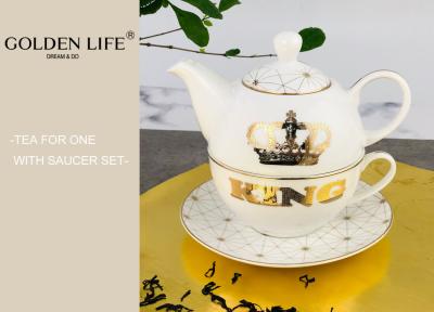 China Tableware Gift Tea Coffee Set , Glazed Decal Ceramic Teapot Coffee Sevring For One Person for sale