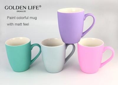 中国 11OZ Matt Color with Green Light Blue Purple Pink Bollet Mug Custom Coffee Mugs 販売のため
