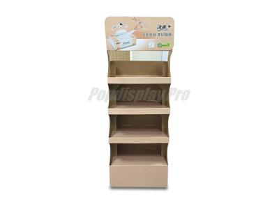 China Brown Printed Cardboard POS Displays , Advertising Cardboard Floor Display Stands for sale