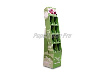 China 8 Pockets Recyclable Cardboard Floor Display Stands Beautiful Easy Assembly for sale