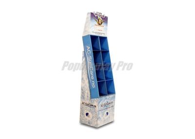China Temporary Cardboard Floor Displays 8 Pockets With Dividers Environmental Friendly for sale