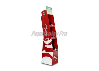 China Recycled Floor Standing Display Units Red Stylish Cardboard Book Display Stand for sale
