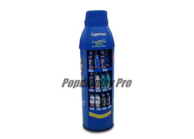 China Unique Bottle Shaped Retail Cardboard POP Displays , Blue Cardboard Retail Display for sale
