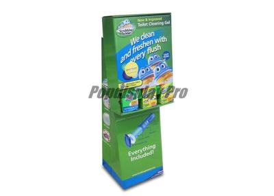 China Temporary Cardboard Creative Point Of Purchase Displays Flat Packed For Toilet Cleaning Gel for sale