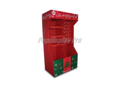 China Cardboard Half Size Pallet Display Stands Red Cardboard Greeting Card Display Stand for sale