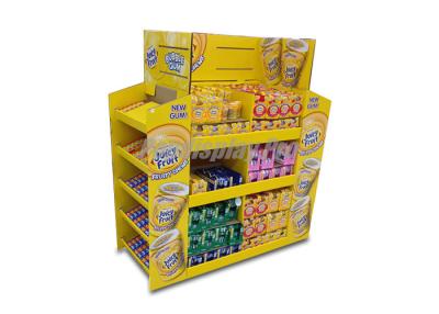 China Yellow Cardboard Corrugated Pallet Displays 3 Sides With Tiers Environmental Friendly for sale