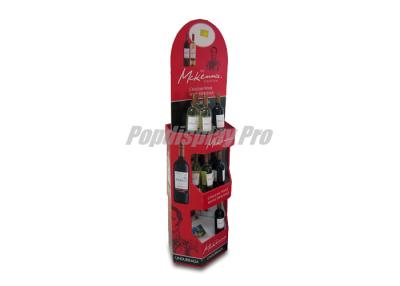 China Floor Standing Custom Cardboard Standee For 750ml Red Wine Holding for sale