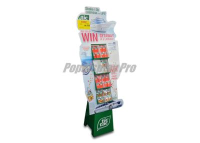 中国 注文のペーパー ボール紙の立ち客の表示3D側面の翼の広告は3つのポケットによって乗ります 販売のため