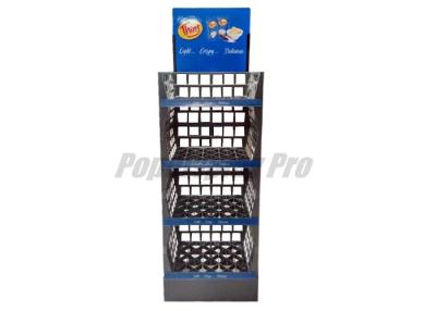 China Semi-permanent Cardboard+ Plastic Floor Displays SGS Approval Merchandising Shelf with 3 Molded Trays for sale