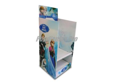 China Free Standing Cardboard Floor Displays 2 Layers Side Panel Cardboard Store Displays for sale