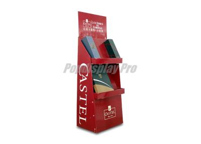 China Rigid Free Standing Cardboard Shelf Display Red Leaning Backwards for sale