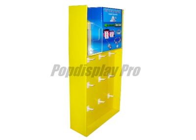 China Recycled Cardboard Display Stand Hooks Yellow For Walgreen Healthy Wristband for sale