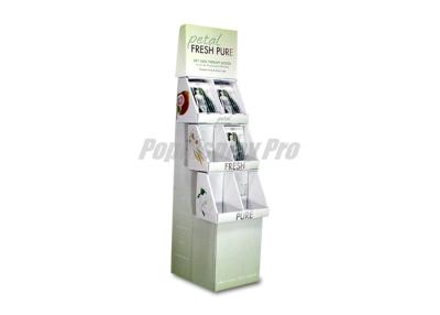 China Eco Friendly POP Cardboard Product Display Stands 6 Pockets With False Base for sale