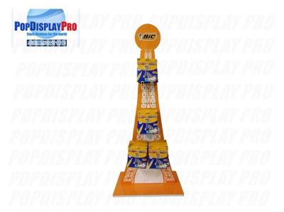 China 12 Hooks Corrugated Cardboard Hook Display 2 Sided Eiffel Tower Shaped Durable for sale