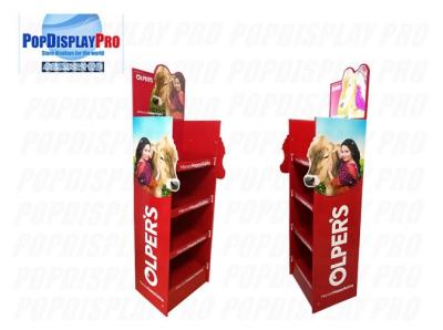 China LED Lighting Poster POS Shelf Display Stands 4 Shelving Holding Strength 100KGS For Milk for sale