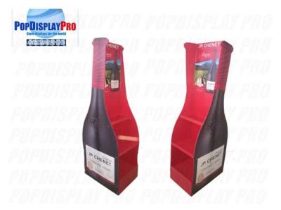 China Permanent Floor Red Wine Sheet Metal 108kgs Supported Merchandising Shelf for sale