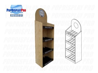 China FSDU Shelving Red Wine Wood/MDF Permanent Merchandising Display Stand Heavyduty Holding Capacity for sale