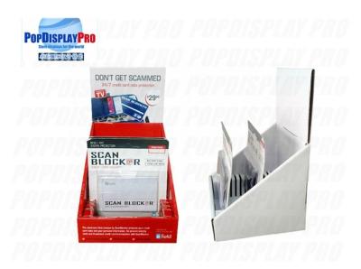 China Paper Cardboard Counter Display for Credit Card Scan Blocker  with 12 Slots 4C/0 Printed in Red for sale