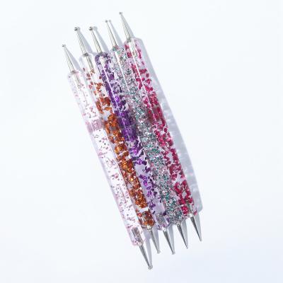 China 5pcs/set Glitter Acrylic Handle Nail Art Dotting Pen Tool for Professional Nail Salon for sale
