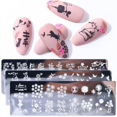 China Nail Art Transfer Steel Plate with Retro Butterfly Petal Design Eco-friendly and Durabl for sale