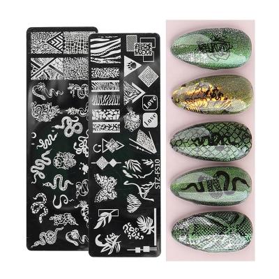 China 2022 Hot Design Custom Metal Nail Stamping Plates Easy Apply Flower Fruit Snake Style for sale