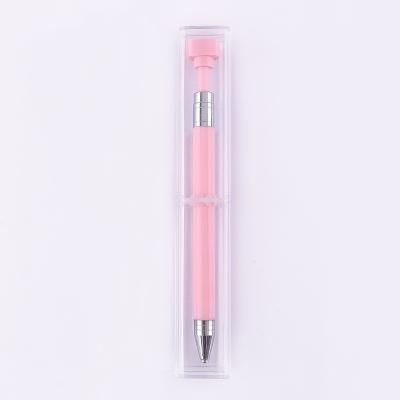 China Factory Custom Logo Dual-ended Nail Art Dotting Pencil Pen Rhinestone Picker Tool Dotting Metal Handle Wax Pen for sale