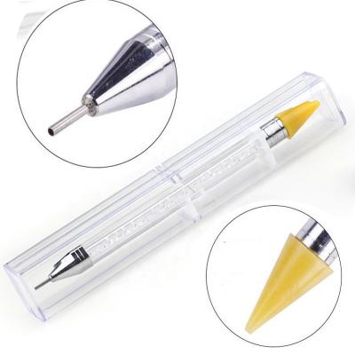 China 2019 Dual-ended Rhinestone Crystals Studs Picker Wax Pencil Pen Crystal Beads Handle Nail Rhinestone Picker Dotting Pen for sale